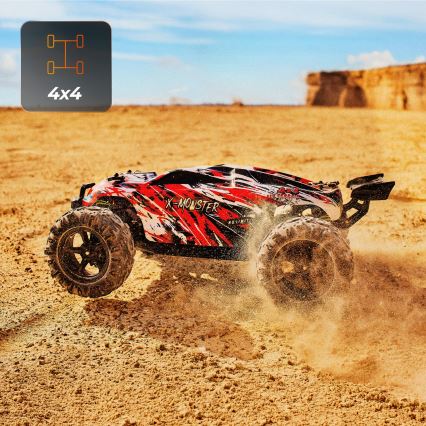Overmax - ferngesteuertes RC-Auto X-MONSTER 3.5 1700 mAh schwarz/rot/grün