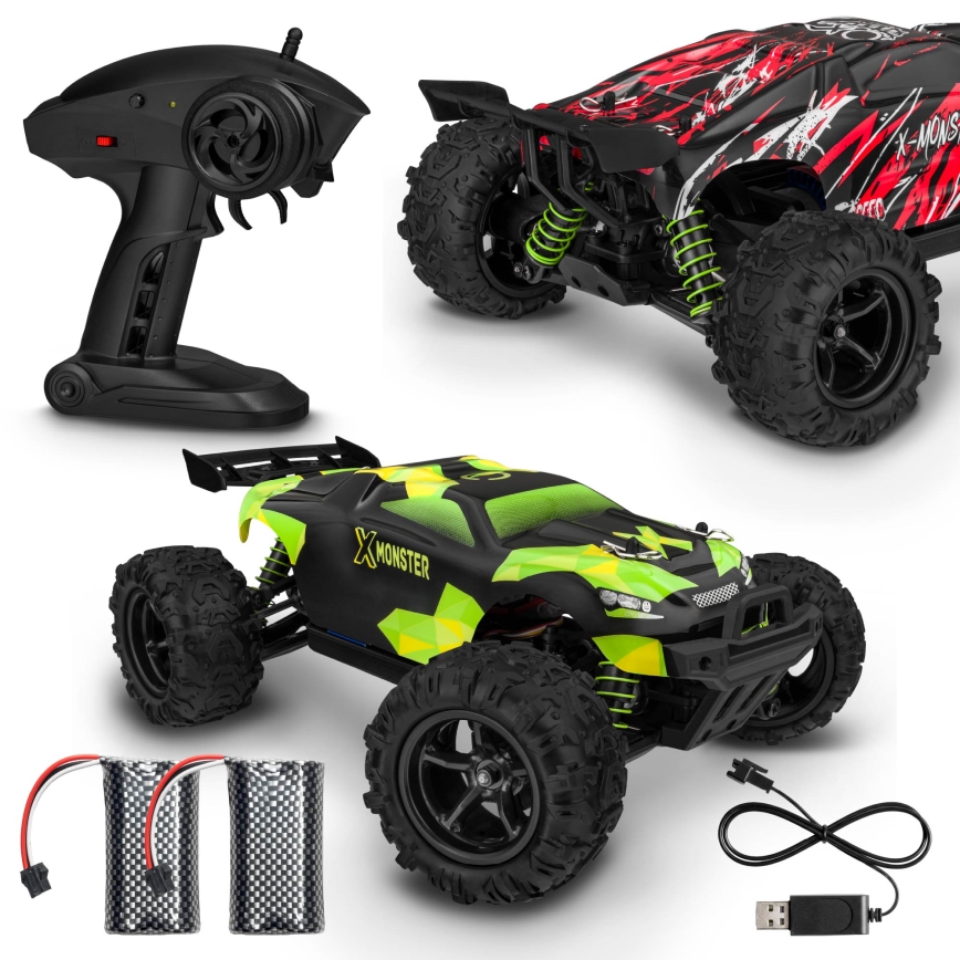 Overmax - ferngesteuertes RC-Auto X-MONSTER 3.5 1700 mAh schwarz/rot/grün