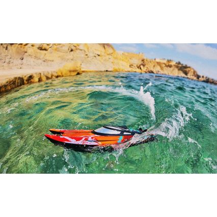 Overmax - ferngesteuertes RC-Boot X-TIDE 2400 mAh schwarz/orange