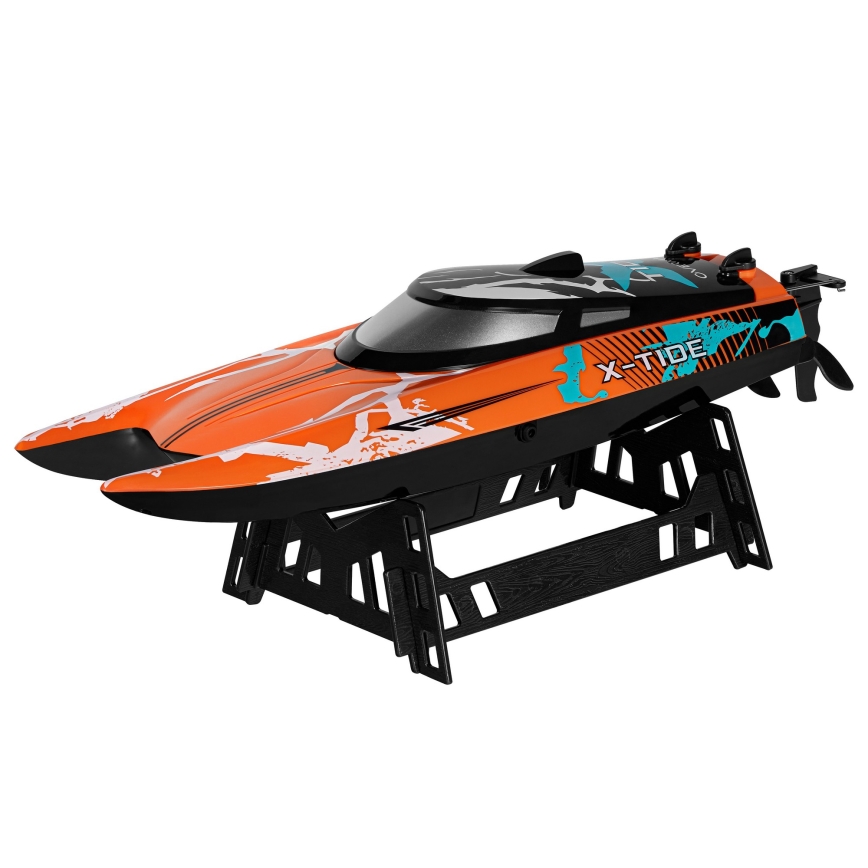 Overmax - ferngesteuertes RC-Boot X-TIDE 2400 mAh schwarz/orange