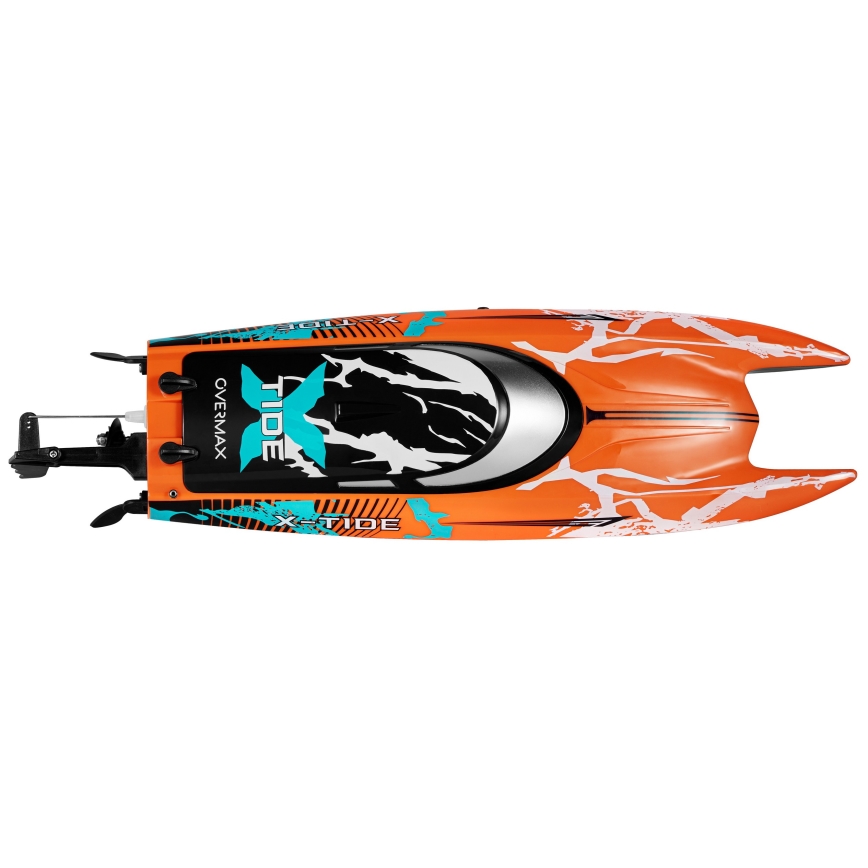 Overmax - ferngesteuertes RC-Boot X-TIDE 2400 mAh schwarz/orange