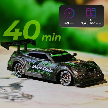 Overmax - ferngesteuertes RC-Drift-Auto 2-in-1 X-OVERSLIDE 1000 mAh schwarz/grün/blau/rot