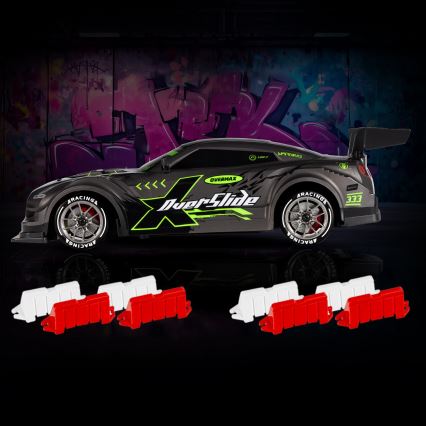 Overmax - ferngesteuertes RC-Drift-Auto 2-in-1 X-OVERSLIDE 1000 mAh schwarz/grün/blau/rot