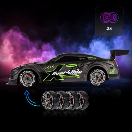 Overmax - ferngesteuertes RC-Drift-Auto 2-in-1 X-OVERSLIDE 1000 mAh schwarz/grün/blau/rot