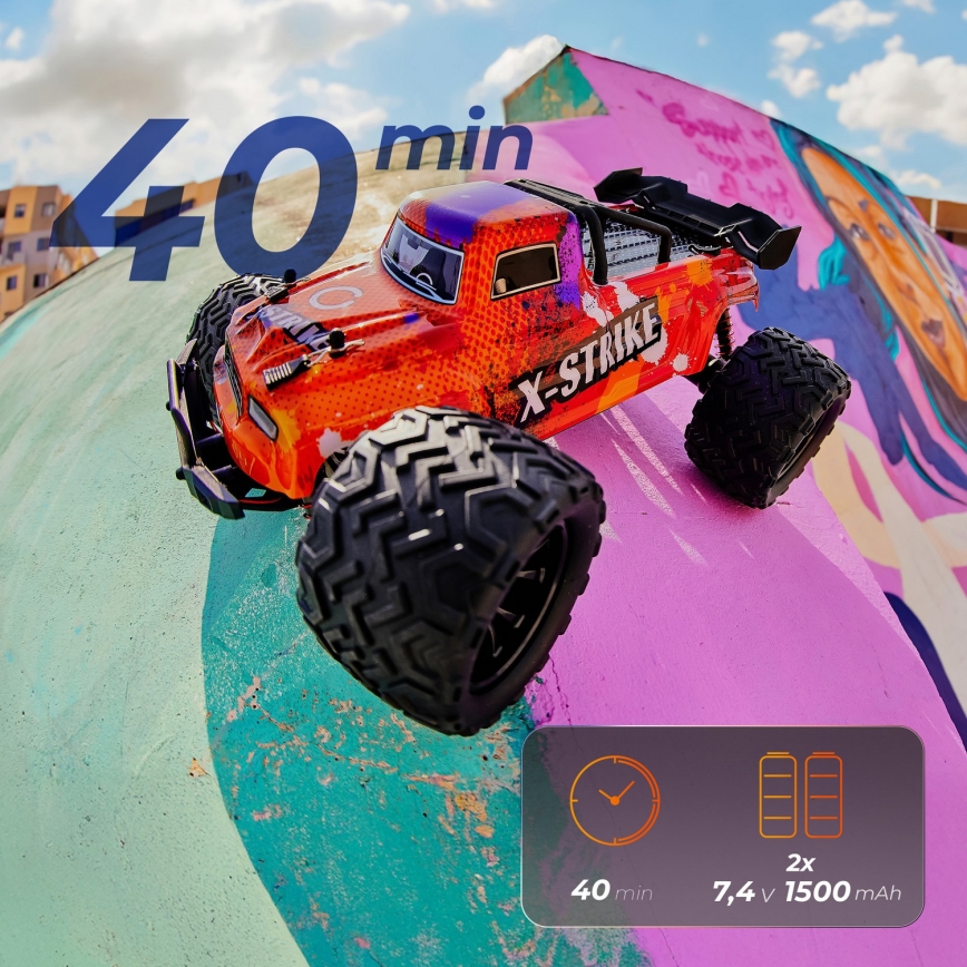 Overmax - RC-Auto mit Fernbedienung X-STRIKE 3000 mAh schwarz/orange