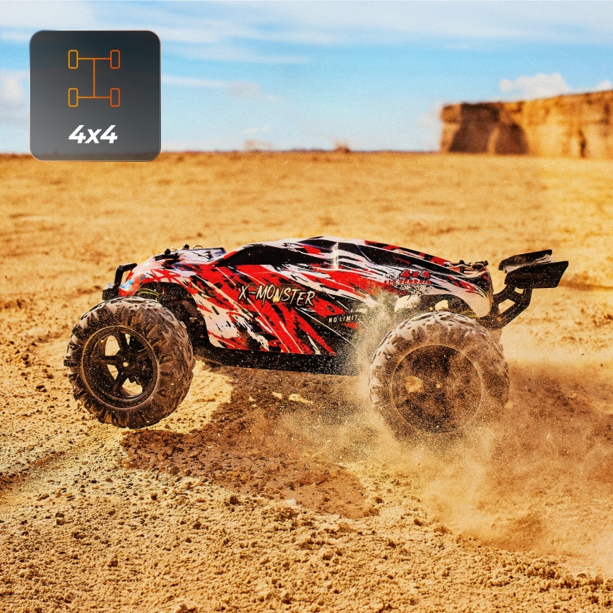 Overmax - ferngesteuertes RC-Auto 2-in-1 X-MONSTER 3.5 1700 mAh schwarz/rot/grün