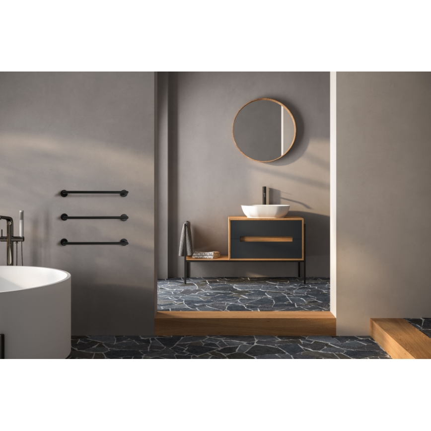 P.M.H. IN1B-L - Elektrischer Handtuchwärmer INGA 17W/230V 85,9 cm IP44 links/schwarz