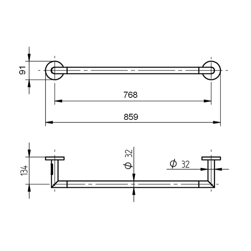 P.M.H. IN1B-L - Elektrischer Handtuchwärmer INGA 17W/230V 85,9 cm IP44 links/schwarz