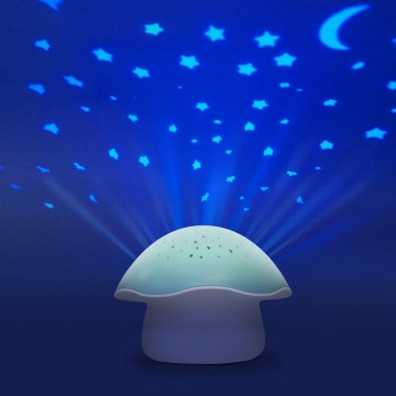PABOBO - Projektor mit Melodie STAR MUSHROOM 3xAA blau
