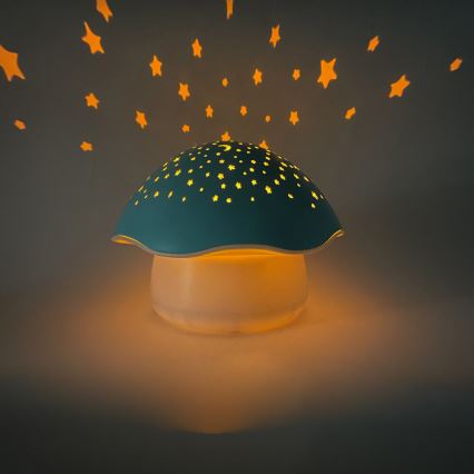 PABOBO - Projektor mit Melodie STAR MUSHROOM 3xAA blau