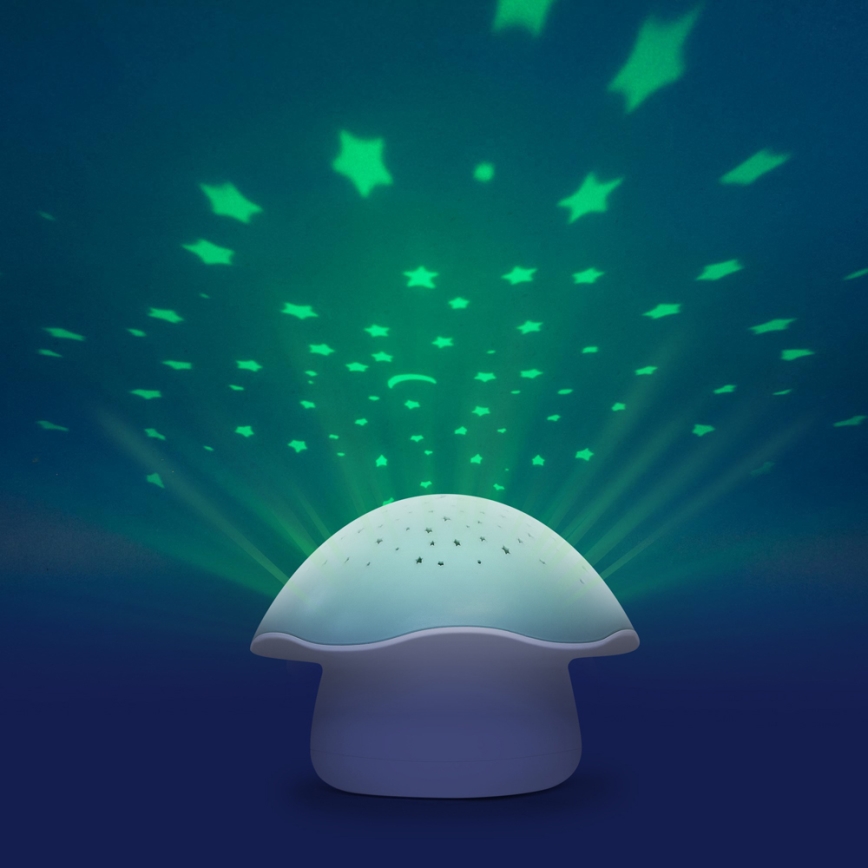 PABOBO - Projektor mit Melodie STAR MUSHROOM 3xAA blau