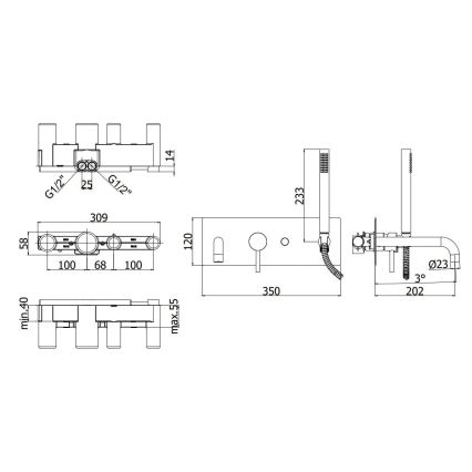 Paffoni - Badewannenset LIGHT matt-chrom