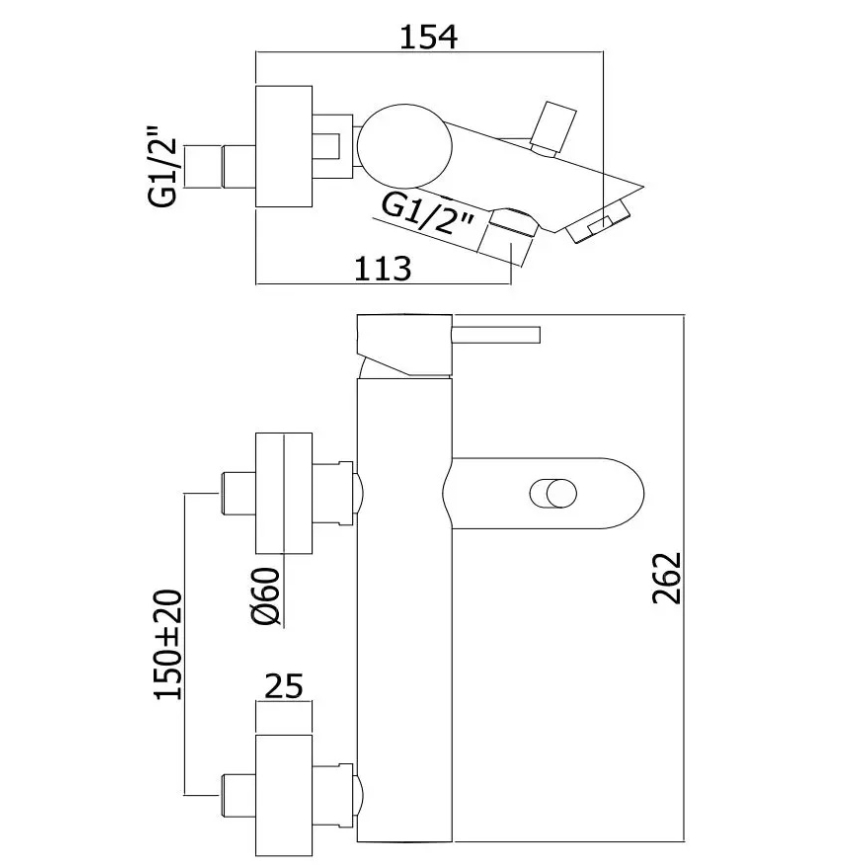 Paffoni - Badewannenset LIGHT mit Armatur, Hochglanz-Chrom