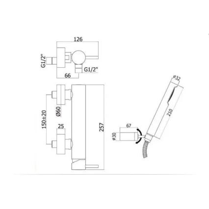 Paffoni - Duschset mit Armatur LIGHT matt schwarz