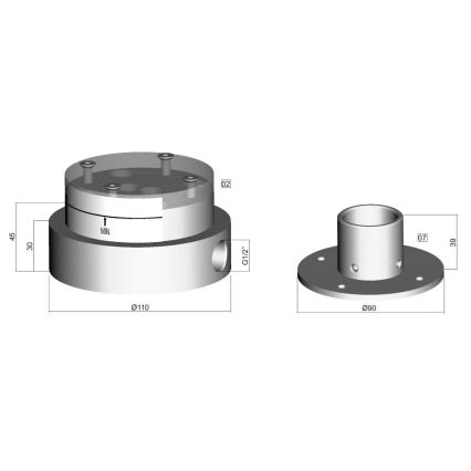Paffoni - Montagekörper für bodenstehende Badewannenarmatur LIGHT