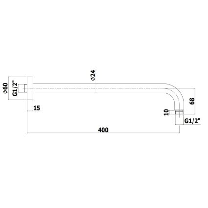 Paffoni - Runder Brausearm 40 cm, schwarz