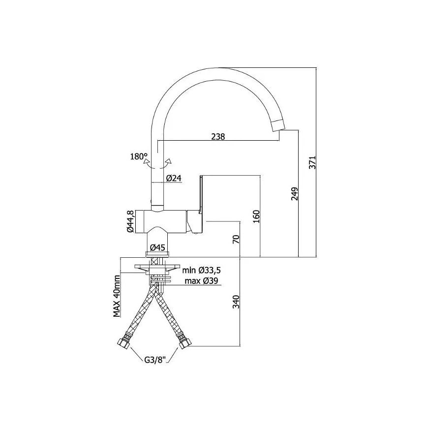 Paffoni - Spültischarmatur RINGO Hochglanz-Chrom