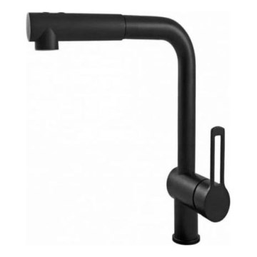 Paffoni - Spültischarmatur RINGO mit ausziehbarer Brause, 29,2 cm, schwarz