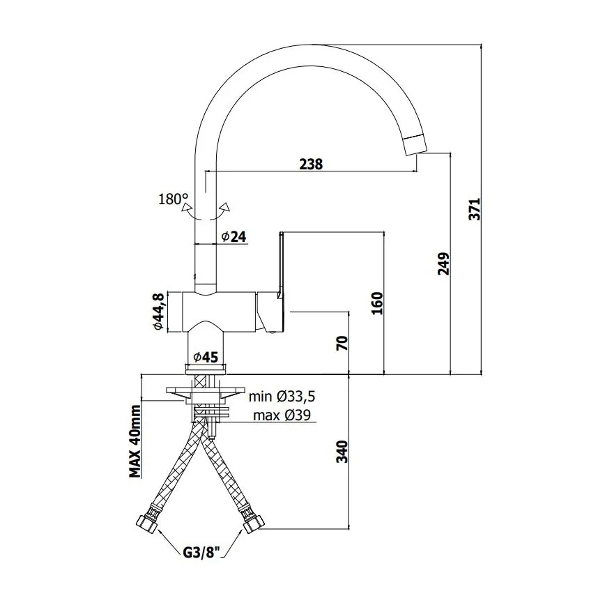 Paffoni - Spültischarmatur RINGO, schwarz