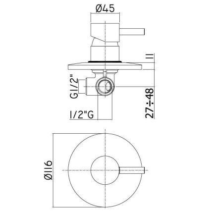 Paffoni - Unterputz-Duscharmatur LIGHT, glänzender Chrom