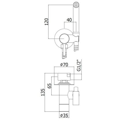 Paffoni - Wandset mit handlicher Bidetbrause zur Unterputzmontage RINGO WEST, Bronze
