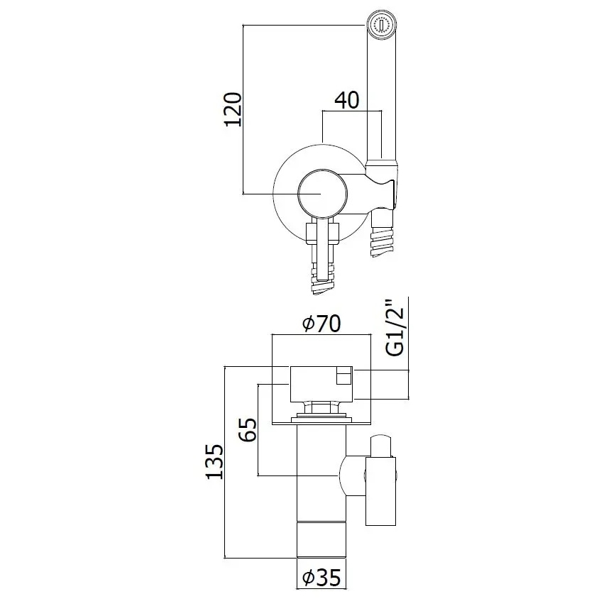 Paffoni - Wand-Set mit Hand-Bidet-Dusche zur Unterputzmontage RINGO WEST weiß