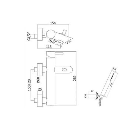 Paffoni - Wannen-Set LIGHT, glänzender Chrom