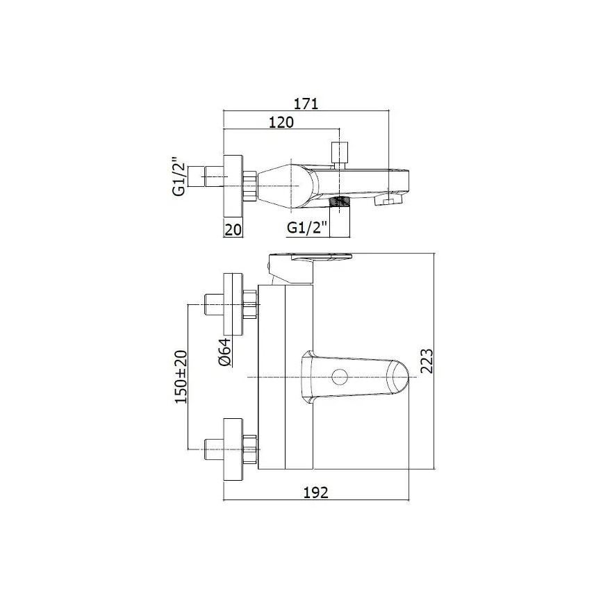 Paffoni - Wannenarmatur CANDY glänzender Chrom