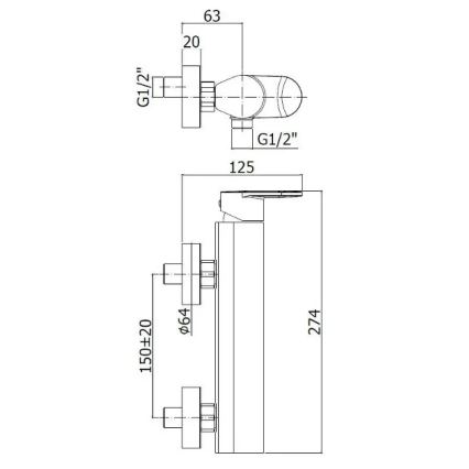 Paffoni - Wannenarmatur CANDY, polierter Chrom