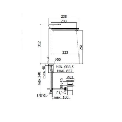 Paffoni - Waschbeckenarmatur CANDY glänzender Chrom