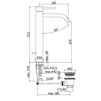 Paffoni - Waschtischarmatur + Ablaufgarnitur LIGHT gebürstetes Gold