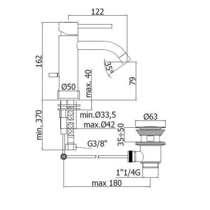 Paffoni - Waschtischarmatur + Ablaufgarnitur LIGHT, glänzender Chrom