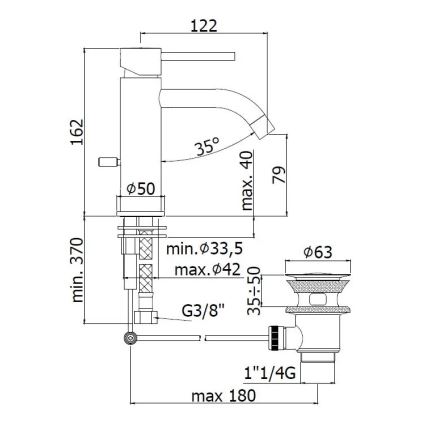 Paffoni - Waschtischarmatur + Ablaufgarnitur LIGHT, Gold