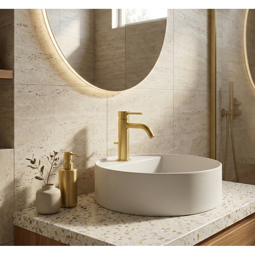 Paffoni - Waschtischarmatur + Ablaufgarnitur LIGHT, Gold