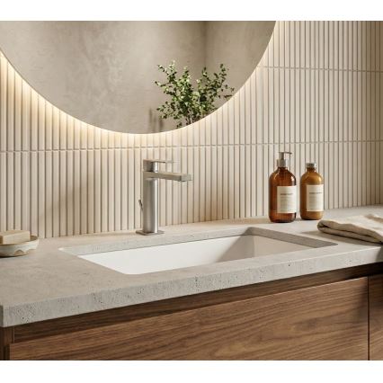 Paffoni - Waschtischarmatur + Ablaufgarnitur TANGO Edelstahl