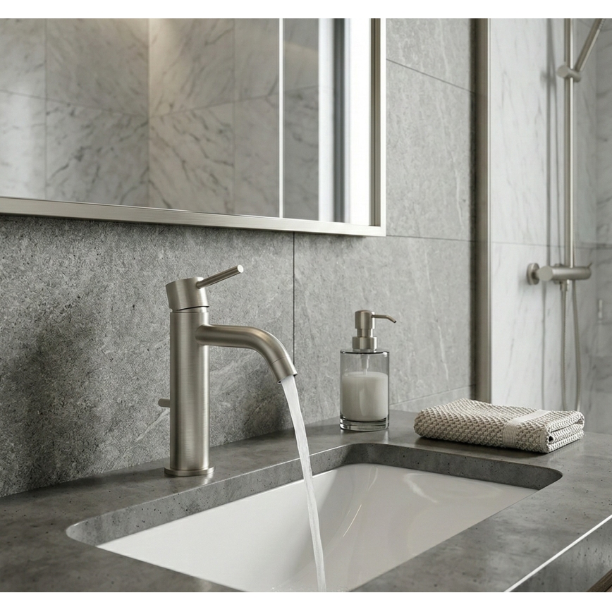 Paffoni - Waschtischarmatur LIGHT Edelstahl