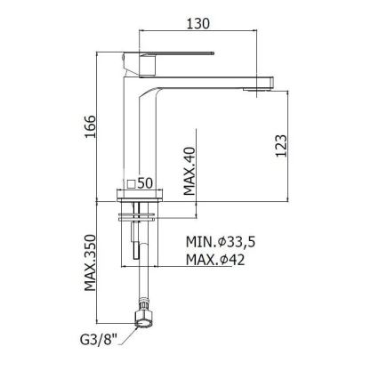 Paffoni - Waschtischarmatur TANGO Edelstahl