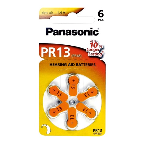 Panasonic - 6 St Batterie für Hörgeräte PR-13 1,4V