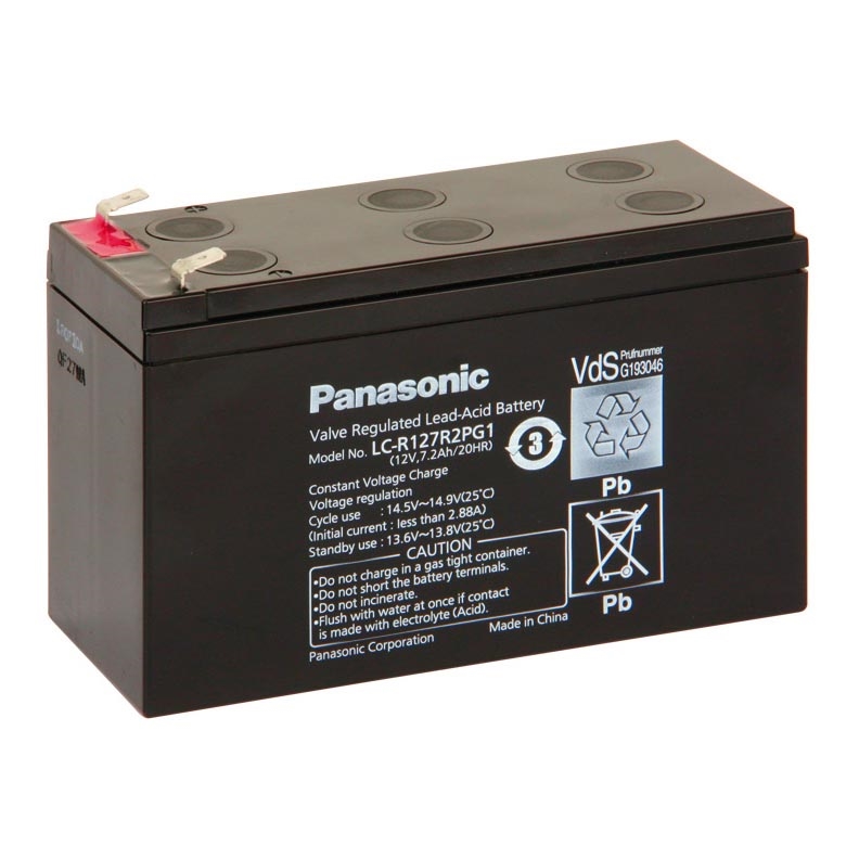 Panasonic LC-R127R2PG1 - Bleiakkumulator 12V/7,2Ah/faston 6,3mm