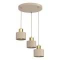 PARKLA Pendelleuchte, kabelhängend, 3xE27/15W/230V, beige/gold