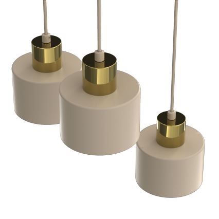 PARKLA Pendelleuchte, kabelhängend, 3xE27/15W/230V, beige/gold