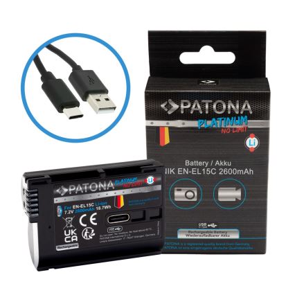 PATONA - Akku für Nikon EN-EL15C 2600 mAh Li-Ion Platinum USB-C