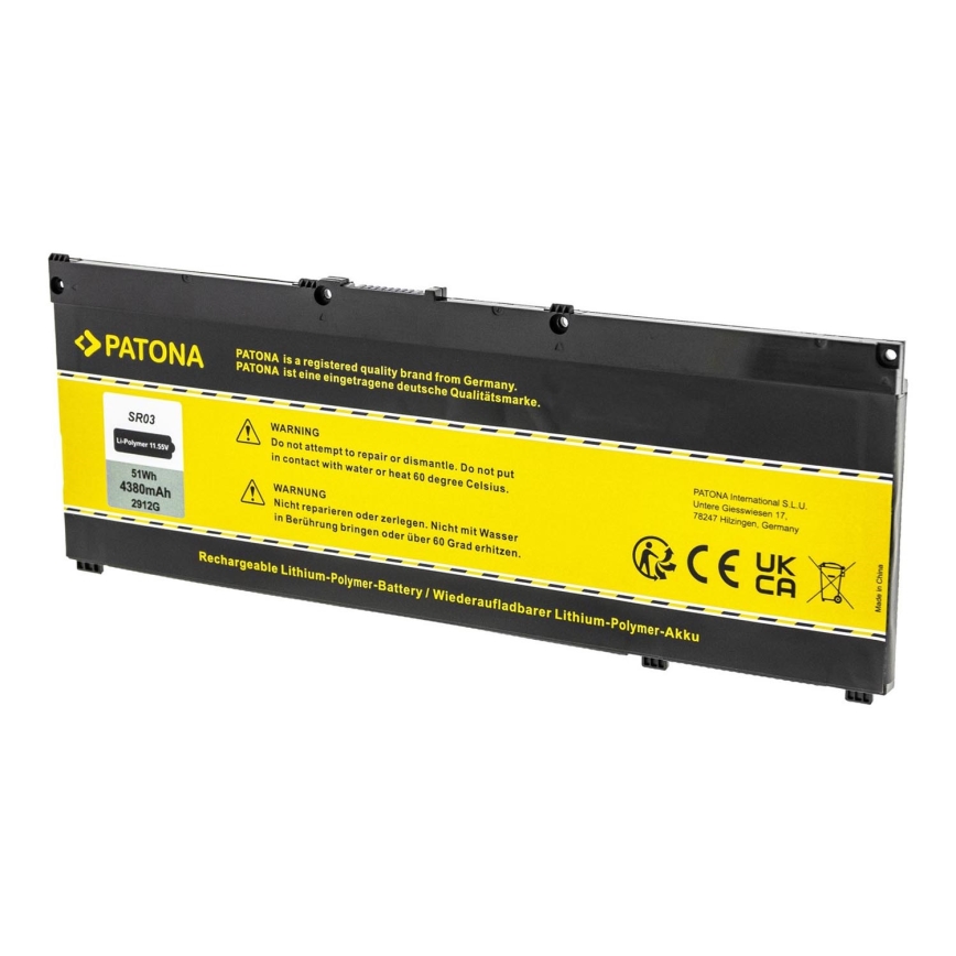 PATONA - Akku HP Pavilion Gaming 15 4380mAh Li-Pol 11,55V SR03XL