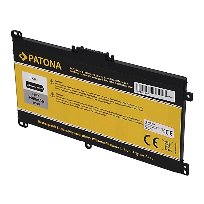 PATONA - Akku HP Pavilion X360 3400mAh Li-Pol 11,55V BK03XL