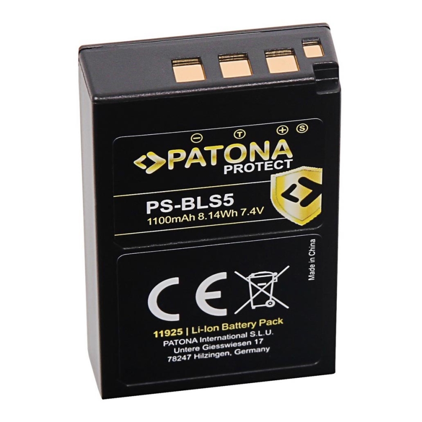 PATONA - Akku Olympus BLS5 1100mAh Li-Ion Schutz