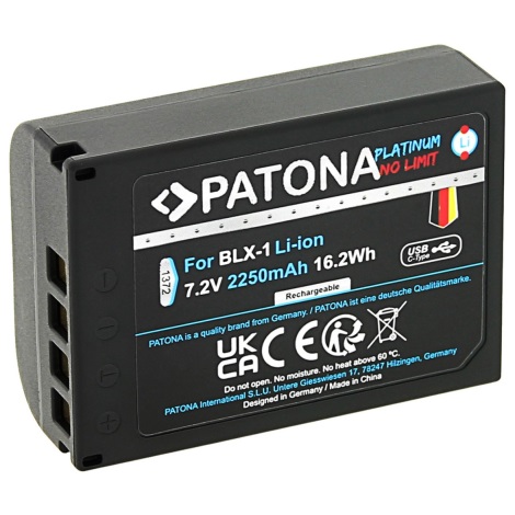 PATONA - Akku Olympus BLX-1 2400mAh Li-Ion Platinum USB-C-Aufladung