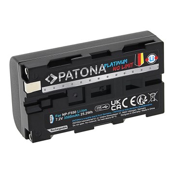 PATONA - Akku Sony NP-F550/F330/F570 3500mAh Li-Ion Platinum mit USB-C Ladeanschluss