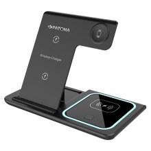 PATONA - Drahtloses Ladegerät 3in1 für iPhone schwarz
