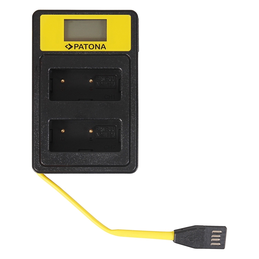 PATONA - Dual-Ladegerät für Fuji NP-W126 mit LCD und USB