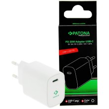 PATONA - Ladeadapter USB-C Stromversorgung 20W/230V weiß